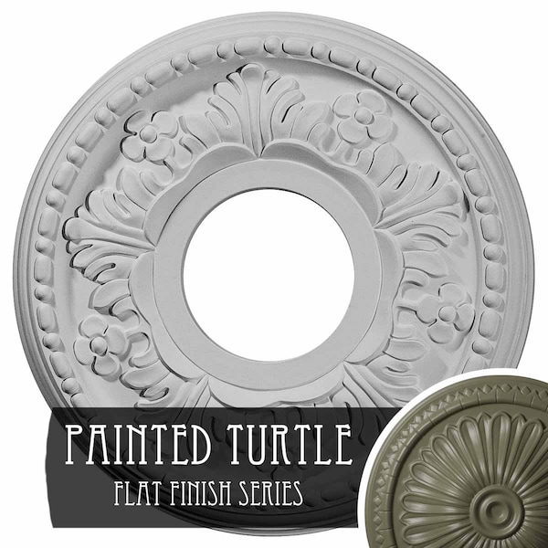 Ekena Millwork Helene Ceiling Medallion (Fits Canopies up to 5 1/4"), 11 7/8"OD x 3 5/8"ID x 7/8"P, Painted Turtle CM11HEPTF - main